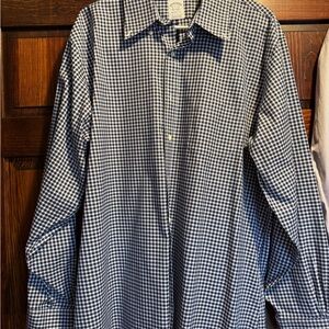 Brooks Brothers Navy and White Checkered Shirt